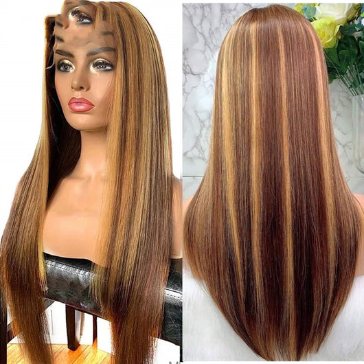Pelucas Largas Coloreadas Cabello Liso Mujer - Image 7