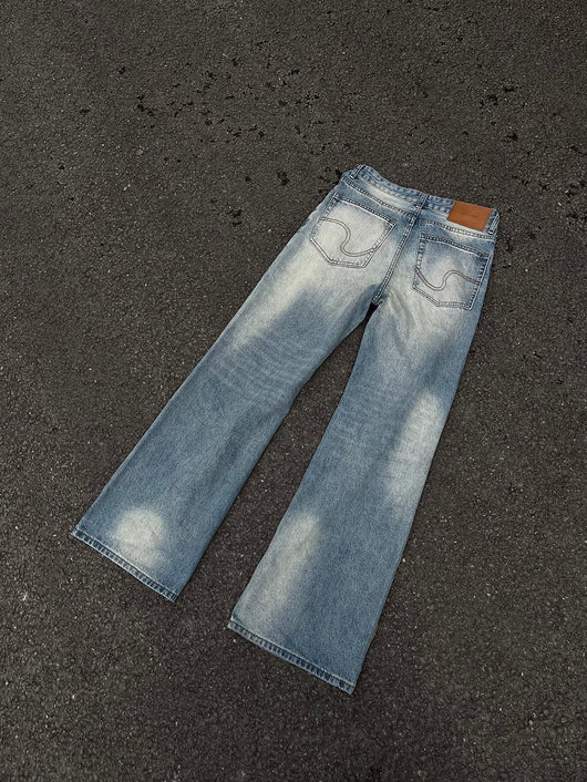 Jeans Vintage Azul Desteñido Estilo Americano para Hombre y Mujer - Image 16