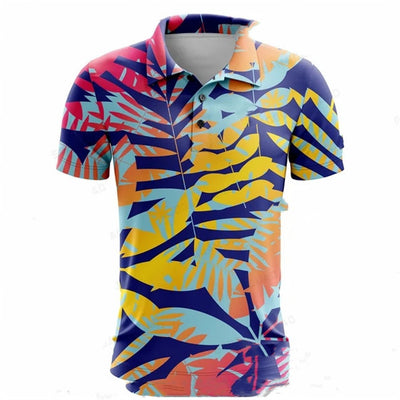 Polo de Golf Estampado Manga Corta para Hombre - Comodidad de Verano - Image 19