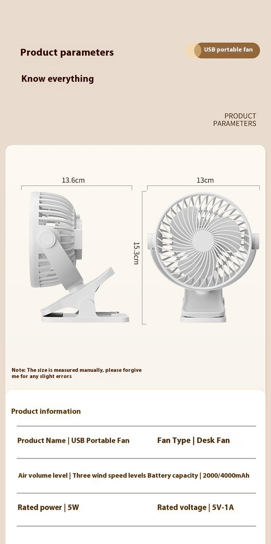Ventilador Portátil USB Silencioso con Carga - Ideal para Estudiantes y Oficina - Image 22