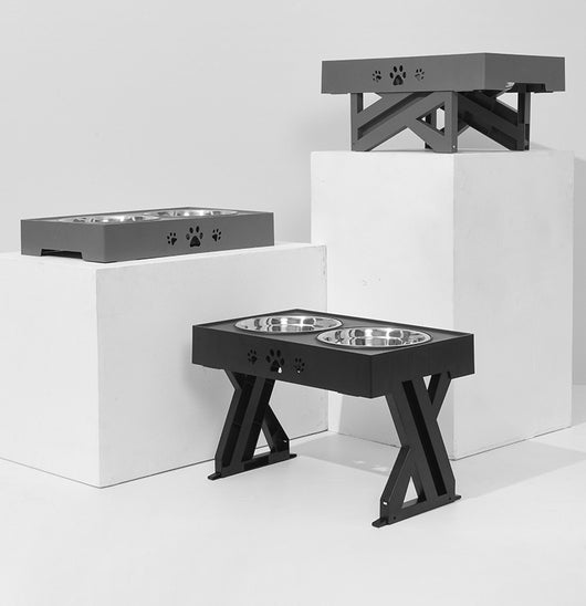 Comedero Ajustable para Mascotas con Mesa Elevadora Plegable - Doble Recipiente Acero Inoxidable - Image 22