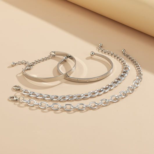 Juego de Pulseras de Cadena Hueca en C - Diseño Minimalista y Elegante - Image 13