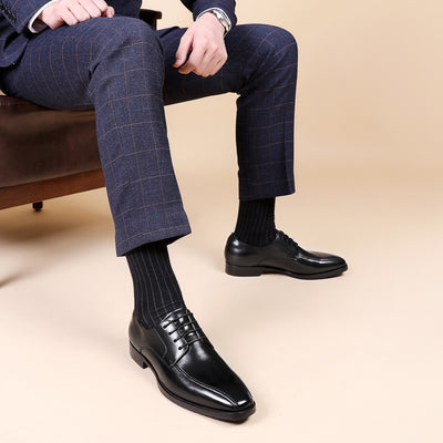 Zapatos Casuales de Cuero para Hombre con Punta Cuadrada y Acabado Cepillado - Image 11