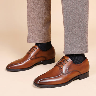 Zapatos Casuales de Cuero para Hombre con Punta Cuadrada y Acabado Cepillado - Image 13
