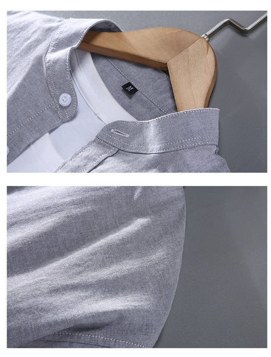 Camisa Manga Larga Cuello Alzado Hombre Primavera Otoño - Image 25
