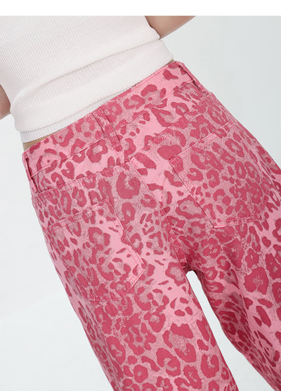 Pantalones Jeans Mujer Estampado Leopardo Corte Recto Holgado - Image 41