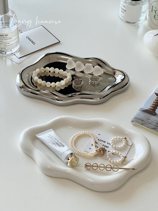 Bandeja de Almacenamiento de Joyas de Cerámica Cloud Lujo Minimalista - Image 30