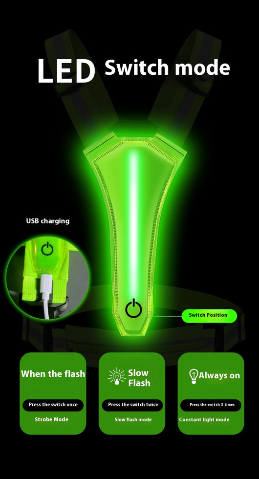 Chaleco Reflectante LED Recargable para Correr y Ciclismo Nocturno - Image 24