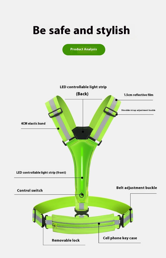 Chaleco Reflectante LED Recargable para Correr y Ciclismo Nocturno - Image 29
