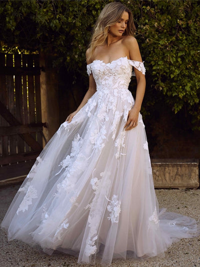 Vestido de Novia Princesa con Encaje y Hombros Descubiertos - Image 10