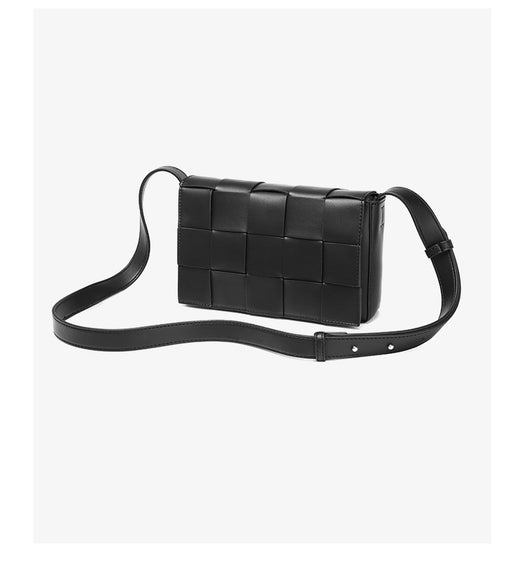 Bolsa Crossbody de Cuero Tejido Vintage con Asa Simple - Image 14