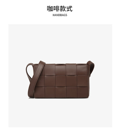 Bolsa Crossbody de Cuero Tejido Vintage con Asa Simple - Image 15