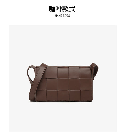 Bolsa Crossbody de Cuero Tejido Vintage con Asa Simple - Image 15