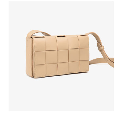 Bolsa Crossbody de Cuero Tejido Vintage con Asa Simple - Image 19