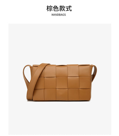 Bolsa Crossbody de Cuero Tejido Vintage con Asa Simple - Image 21