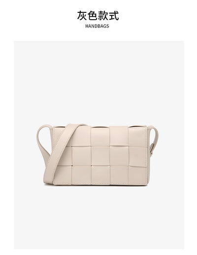 Bolsa Crossbody de Cuero Tejido Vintage con Asa Simple - Image 24