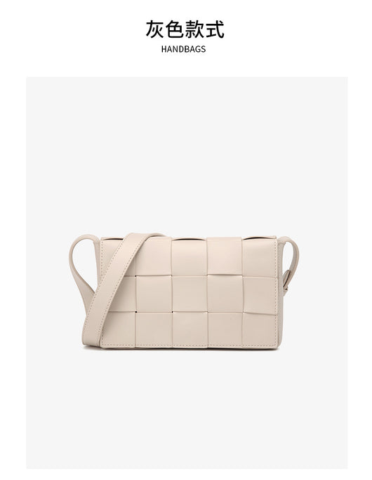 Bolsa Crossbody de Cuero Tejido Vintage con Asa Simple - Image 24