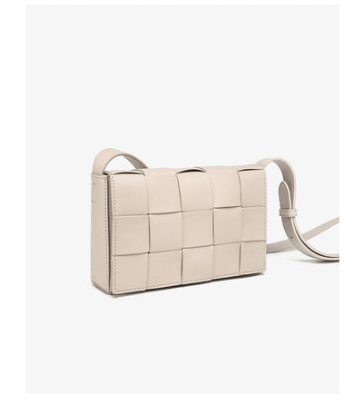 Bolsa Crossbody de Cuero Tejido Vintage con Asa Simple - Image 25