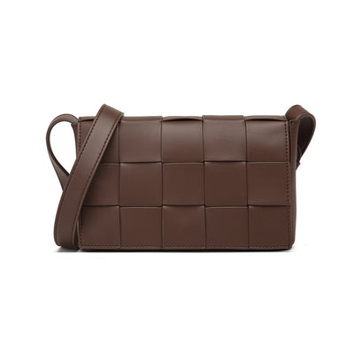 Bolsa Crossbody de Cuero Tejido Vintage con Asa Simple - Image 27