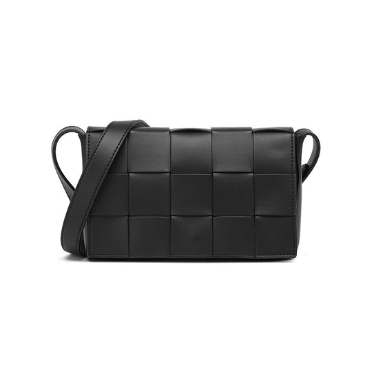 Bolsa Crossbody de Cuero Tejido Vintage con Asa Simple - Image 28