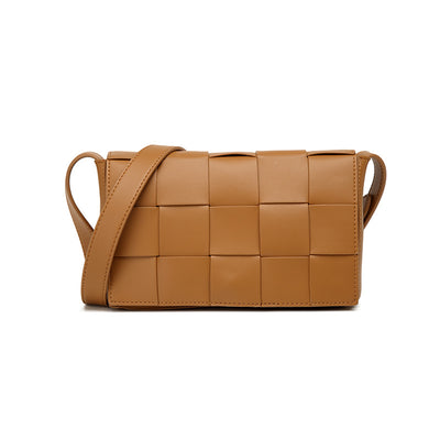 Bolsa Crossbody de Cuero Tejido Vintage con Asa Simple - Image 29