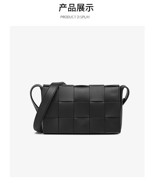 Bolsa Crossbody de Cuero Tejido Vintage con Asa Simple - Image 32