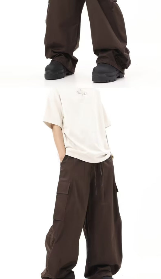 Pantalones Cargo Sueltos Vintage Arrugados Multi-bolsillo - Image 17