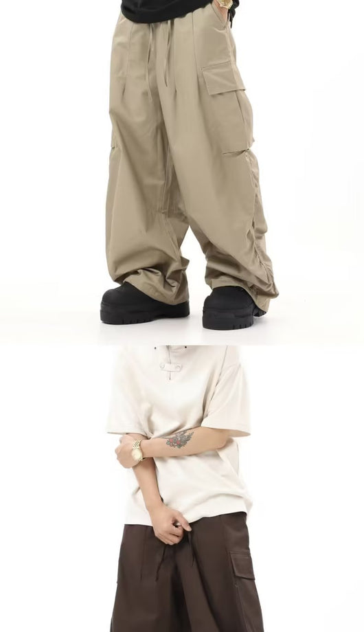 Pantalones Cargo Sueltos Vintage Arrugados Multi-bolsillo - Image 19