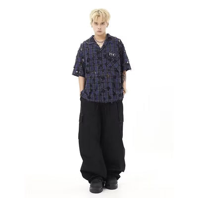 Pantalones Cargo Sueltos Vintage Arrugados Multi-bolsillo - Image 22