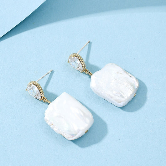 Aretes de Perla Barroca Natural en Plata S925 con Aguja - Image 9