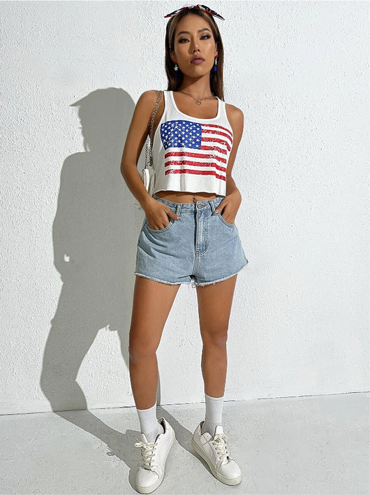 Chaleco Estampado sin Mangas - Top Ajustado Leisure para Mujer - Image 16