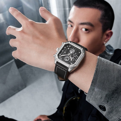 Reloj de Cuarzo Multifuncional con Esfera Cuadrada para Hombre - Image 11
