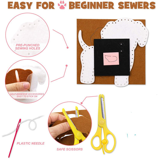 Kit de Costura Educativa para Niños - Mascotas en Fieltro DIY - Image 30