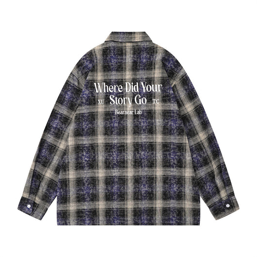 Camisa de Manga Larga a Cuadros Degradados para Hombre - Image 26