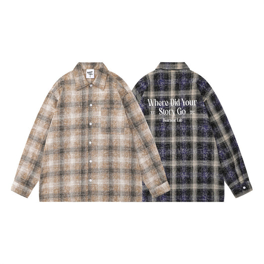 Camisa de Manga Larga a Cuadros Degradados para Hombre - Image 27