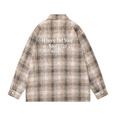 Camisa de Manga Larga a Cuadros Degradados para Hombre - Image 31