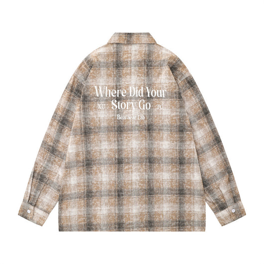 Camisa de Manga Larga a Cuadros Degradados para Hombre - Image 31