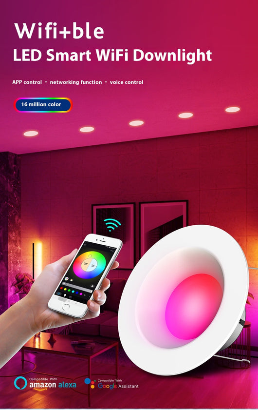Lámpara de Techo LED Inteligente WiFi con Control Remoto y Cambio de Colores RGBW - Image 12