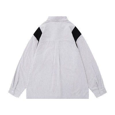 Camisa Suelta de Rayas Verticales Manga Larga para Hombre - Image 22