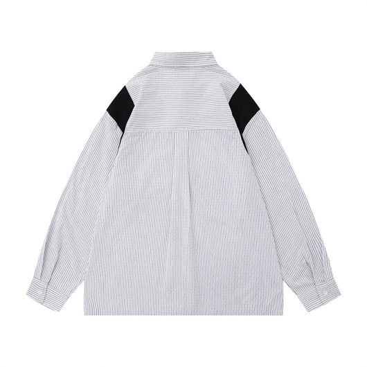Camisa Suelta de Rayas Verticales Manga Larga para Hombre - Image 22