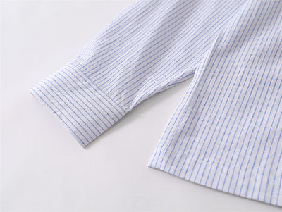 Camisa Suelta de Rayas Verticales Manga Larga para Hombre - Image 27