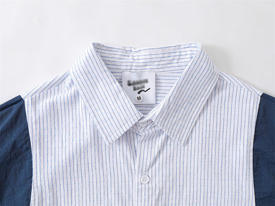 Camisa Suelta de Rayas Verticales Manga Larga para Hombre - Image 29