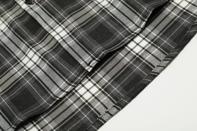 Camisa Cuadriculada con Capucha de Manga Corta para Hombre - Image 23