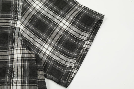 Camisa Cuadriculada con Capucha de Manga Corta para Hombre - Image 28