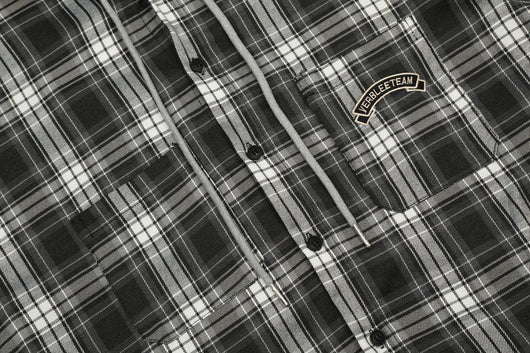 Camisa Cuadriculada con Capucha de Manga Corta para Hombre - Image 32