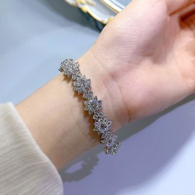 Pulsera de Plata S925 con Diamante Artificial Girasol Incrustado - Image 20