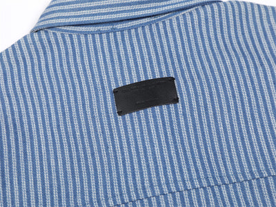 Camisa Suelta de Rayas Verticales y Manga Larga para Hombre - Image 32