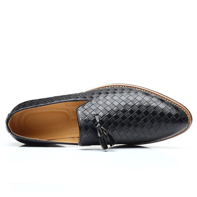 Zapatos de Cuero Punta Afilada con Borlas Estilo Británico para Hombre - Image 12