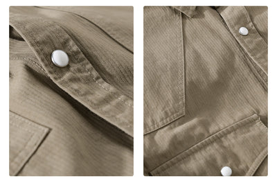 Camisa Suelta Retro de Hombre en Colores Sólidos - Image 10