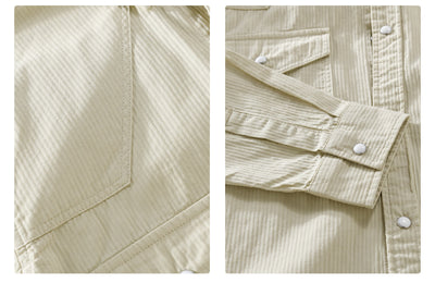 Camisa Suelta Retro de Hombre en Colores Sólidos - Image 12